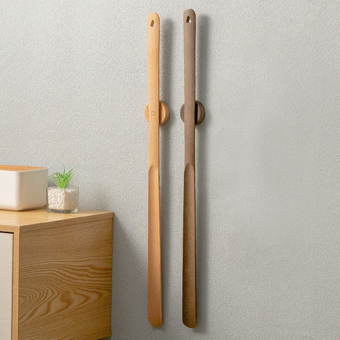 Magnetic Wooden Long-Handled Shoe Horn (With Stand)