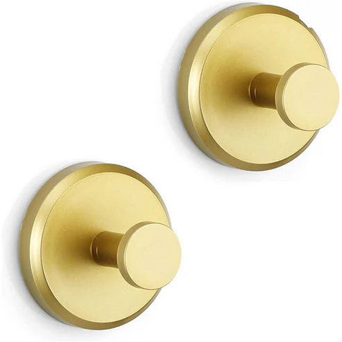 Self-Adhesive Brass Wall Hooks – Strong & Reusable (2 pcs)