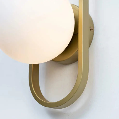 Belisto Wall Sconce – White Glass & Gold Finish | Retro Glow