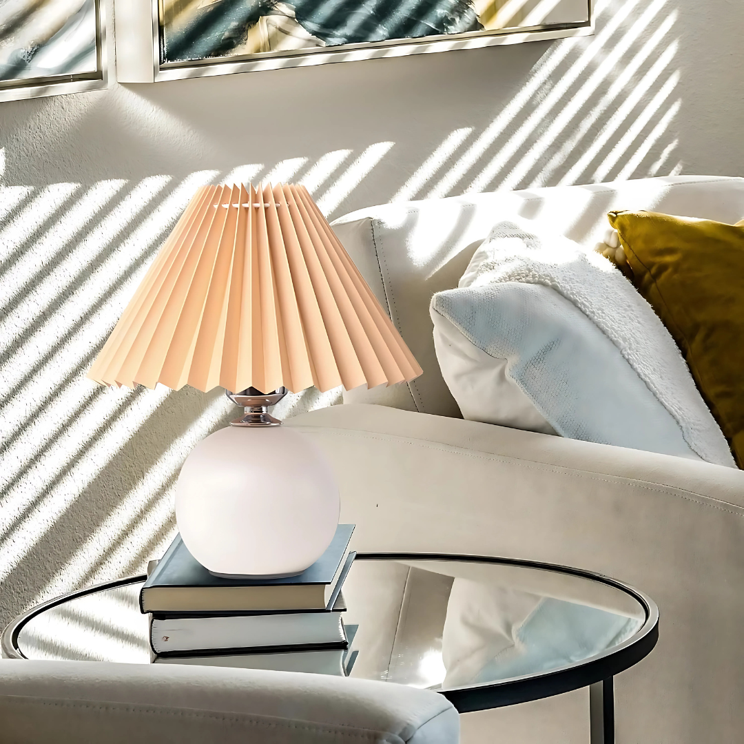 Vintage Pleated Table Lamp – Classic Charm, Modern Functionality