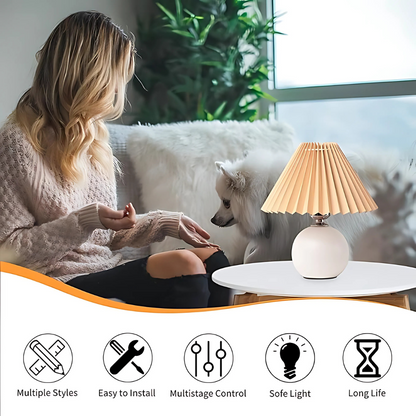 Vintage Pleated Table Lamp – Classic Charm, Modern Functionality