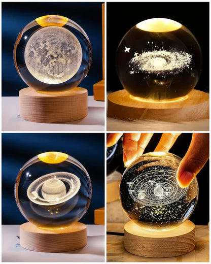 CrystalCosmos 3D Celestial Night Light