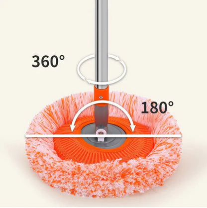 360° Microfiber Spin Mop + Extendable Handle (+ 1 free extra Microfibre head)