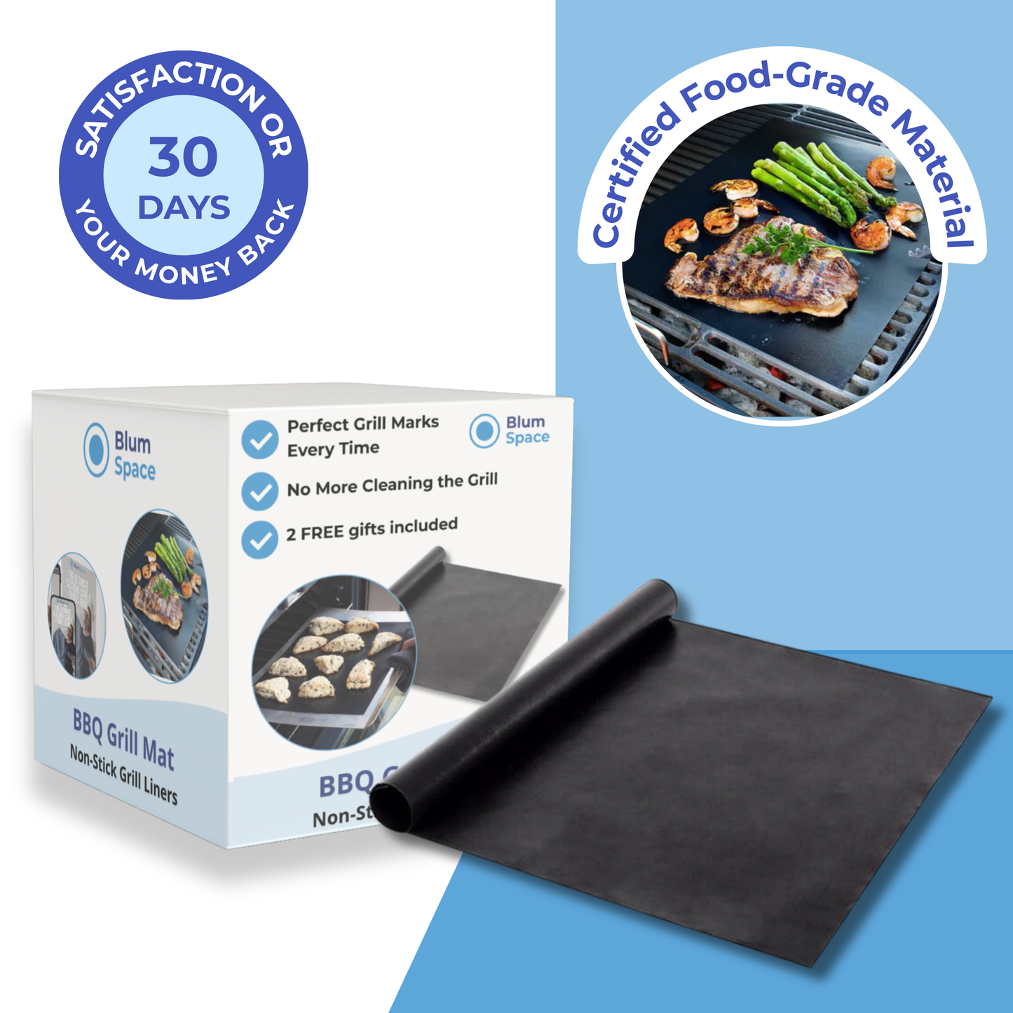 Durable BBQ Mat – Perfect Grilling & Easy Cleanup ( 4 pcs)