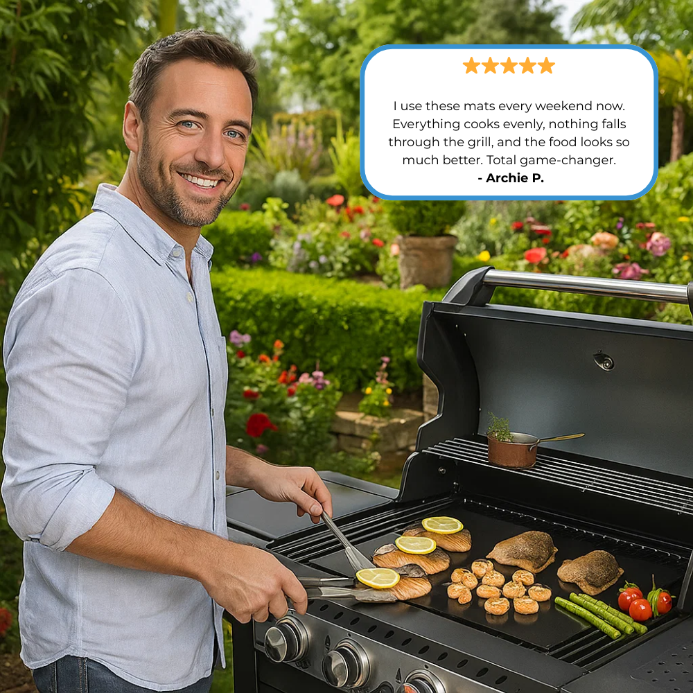 Durable BBQ Mat – Perfect Grilling & Easy Cleanup ( 4 pcs)