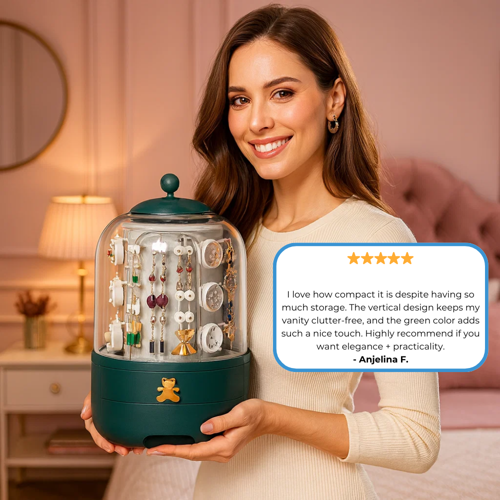 LuxeVault – Rotating Jewelry Organizer
