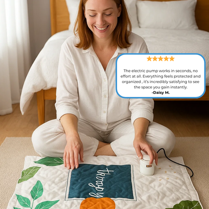 Reusable Vacuum Storage Bags + Powerful Electric Pump Included