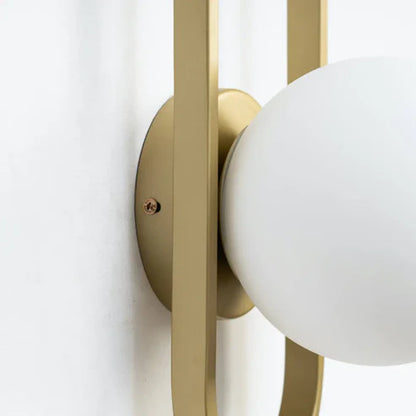 Belisto Wall Sconce – White Glass & Gold Finish | Retro Glow