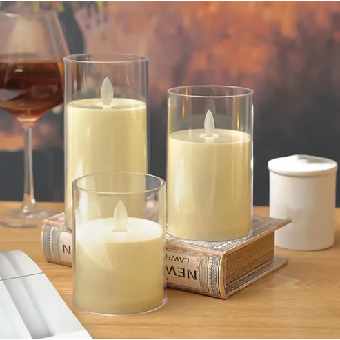 Premium Flameless LED Candles – Set of 3