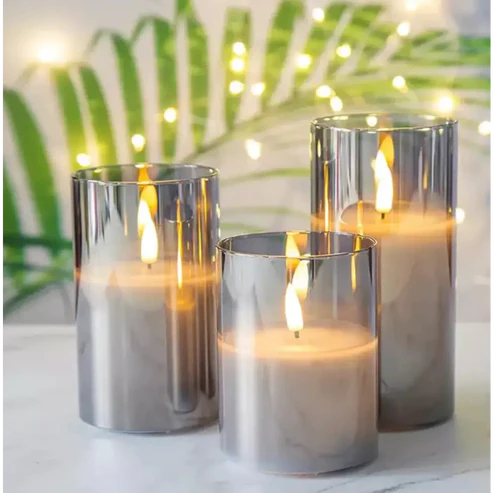Premium Flameless LED Candles – Set of 3