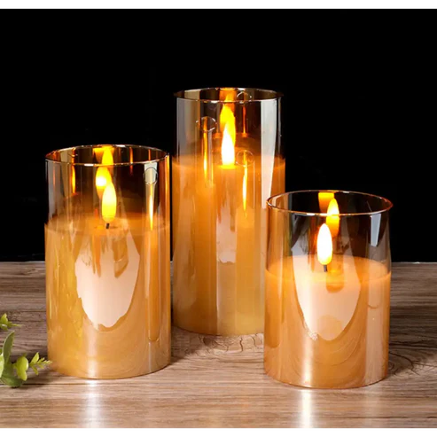 Premium Flameless LED Candles – Set of 3