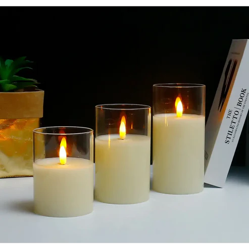 Premium Flameless LED Candles – Set of 3