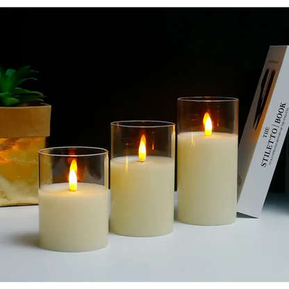 Premium Flameless LED Candles – Set of 3