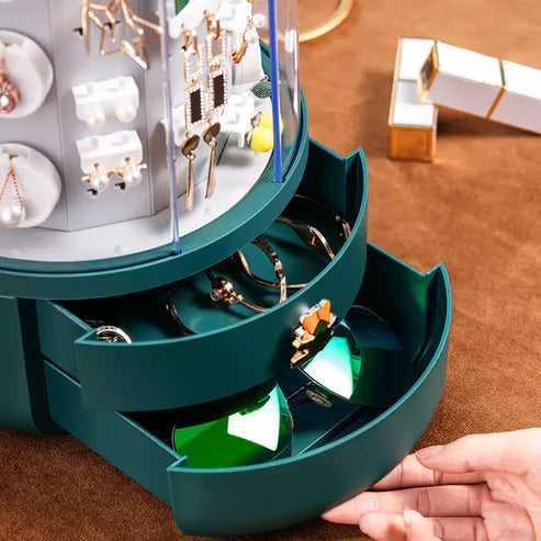 LuxeVault – Rotating Jewelry Organizer